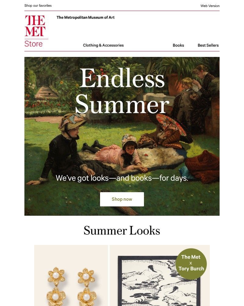 Screenshot of email sent to a The Metropolitan Museum of Art (The Met) Newsletter subscriber