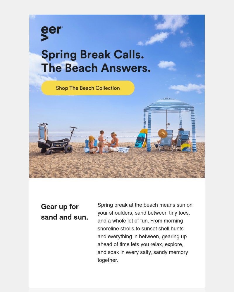 Screenshot of email sent to a Veer Newsletter subscriber