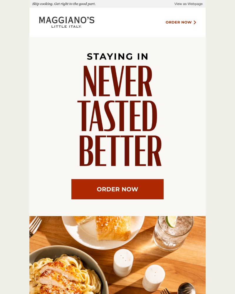 Screenshot of email sent to a Maggiano’s Little Italy Newsletter subscriber