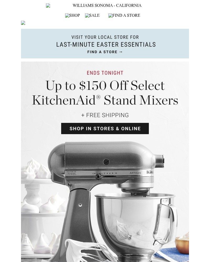 Screenshot of email sent to a Pottery Barn Newsletter subscriber