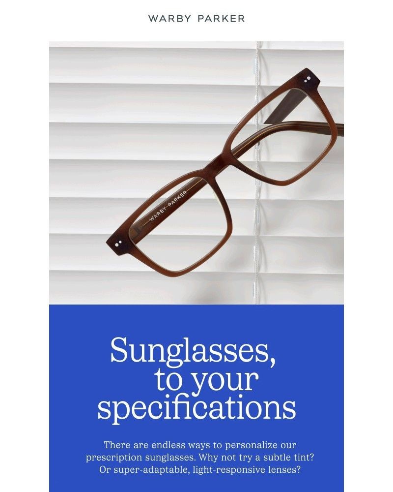 Screenshot of email sent to a Warby Parker Newsletter subscriber