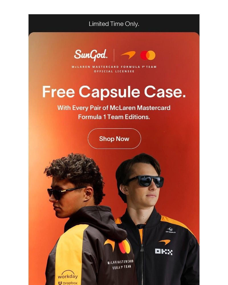 Screenshot of email sent to a SunGod Newsletter subscriber