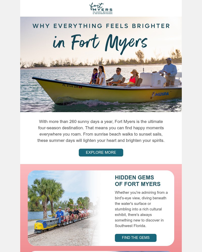 Screenshot of email sent to a Fort Myers Newsletter subscriber