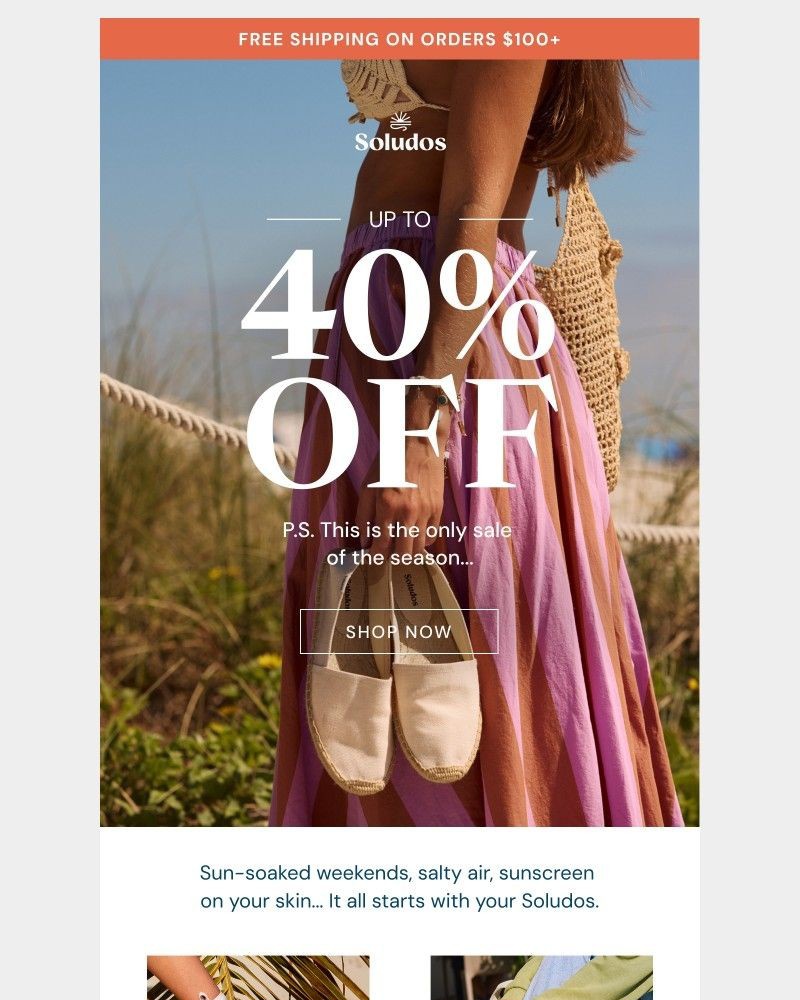 Screenshot of email sent to a Soludos Newsletter subscriber