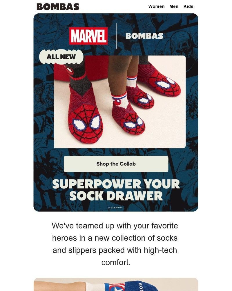 Screenshot of email with subject /media/emails/super-new-marvel-bombas-just-landed-f403f4-cropped-3f540847.jpg