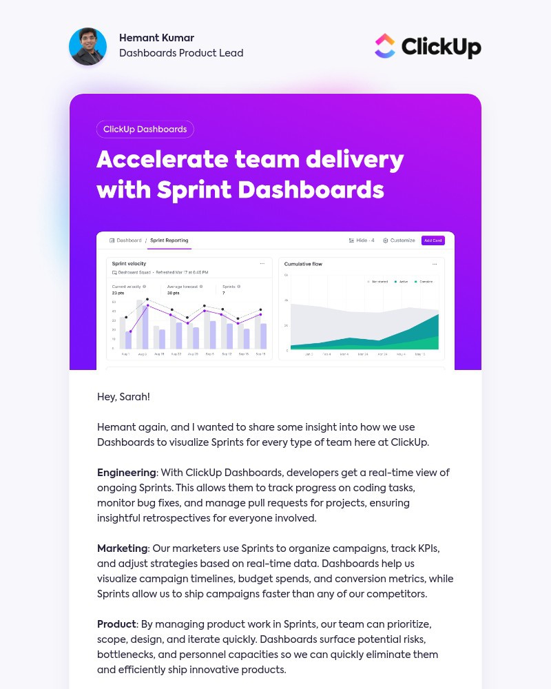 Screenshot of email with subject /media/emails/supercharge-any-type-of-sprint-with-clickups-dashboards-1733f2-cropped-dc13b8dc.jpg