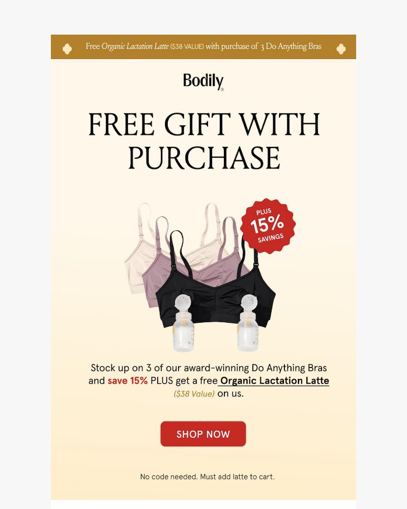 Screenshot of email sent to a Bodily Newsletter subscriber