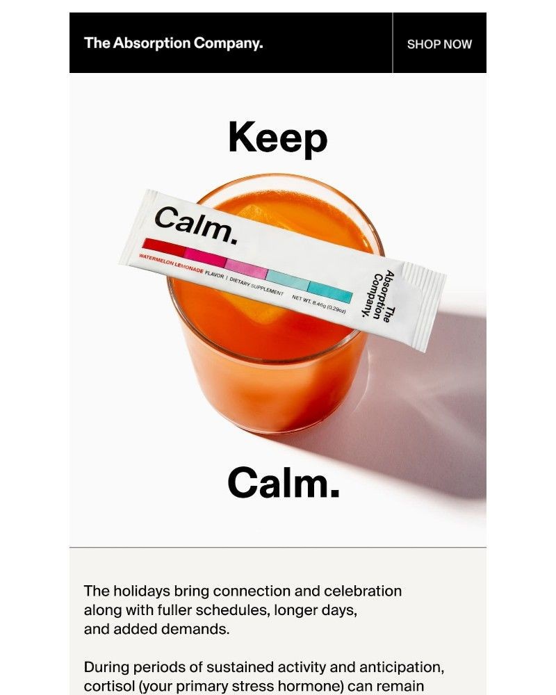 Screenshot of email sent to a The Absorption Company Newsletter subscriber