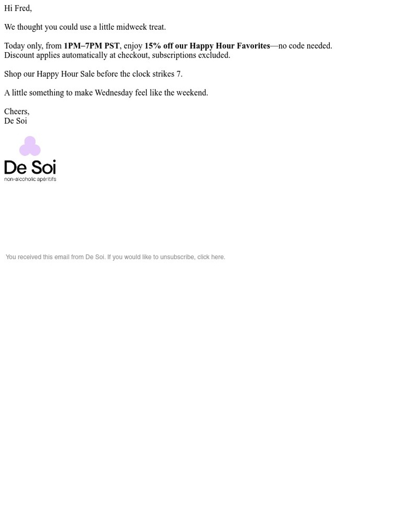 Screenshot of email with subject /media/emails/surprise-15-off-happy-hour-favorites-cf8400-cropped-e1ebb958.jpg