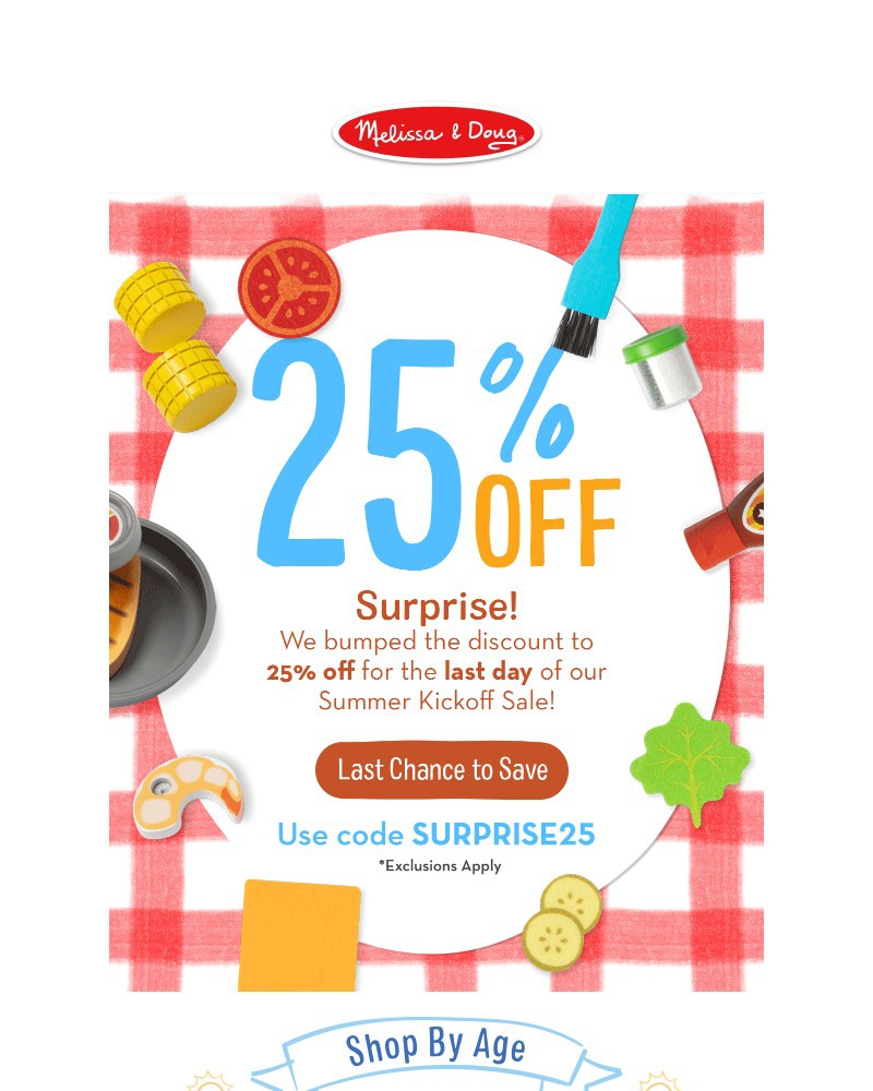 Screenshot of email sent to a Melissa & Doug Newsletter subscriber