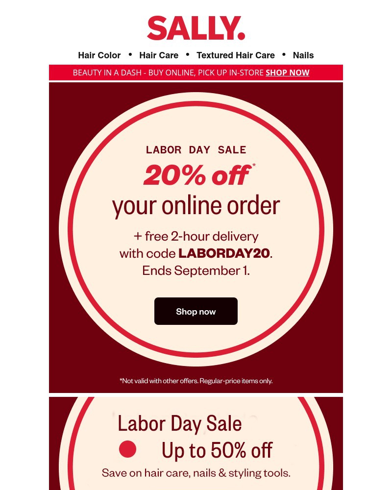 Screenshot of email with subject /media/emails/surprise-celebrate-with-20-off-your-online-order-code-laborday20-26de5c-cropped-04a87ba2.jpg