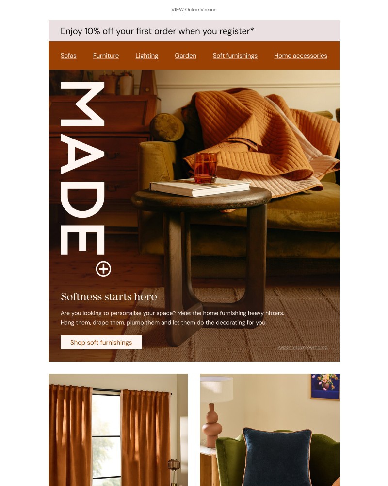 Screenshot of email sent to a Made Customer