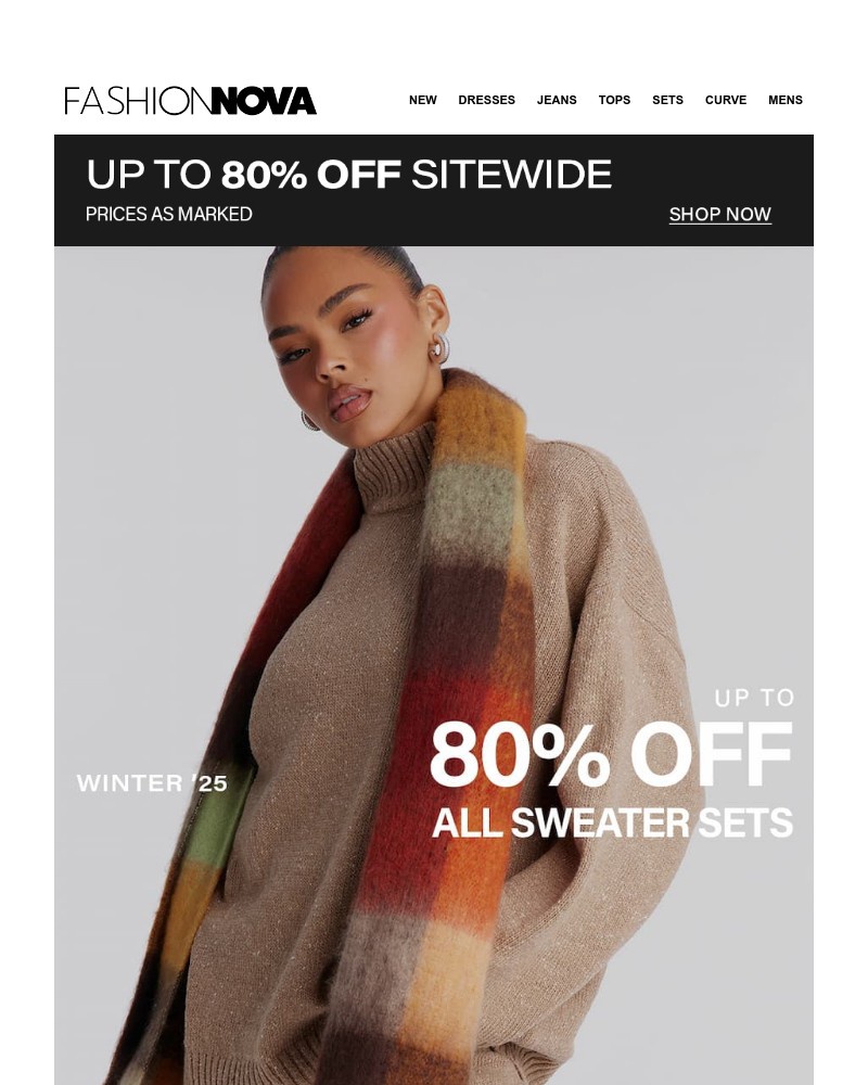 Screenshot of email sent to a Fashion Nova Registered user