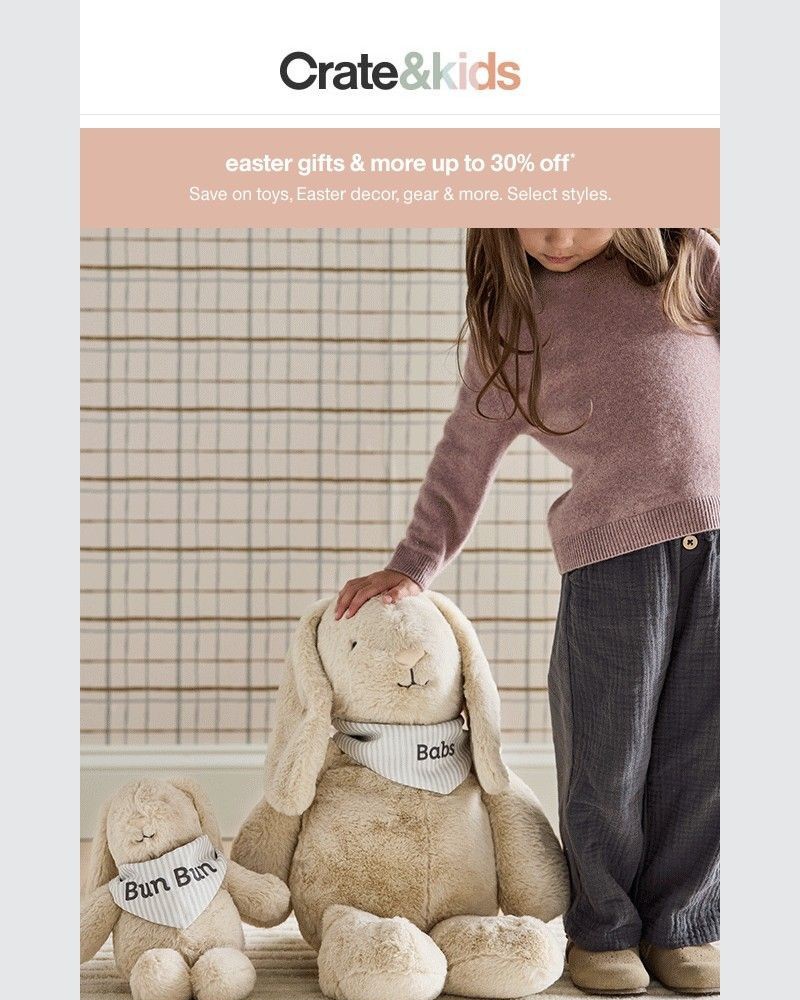 Screenshot of email sent to a Crate & Barrel Newsletter subscriber