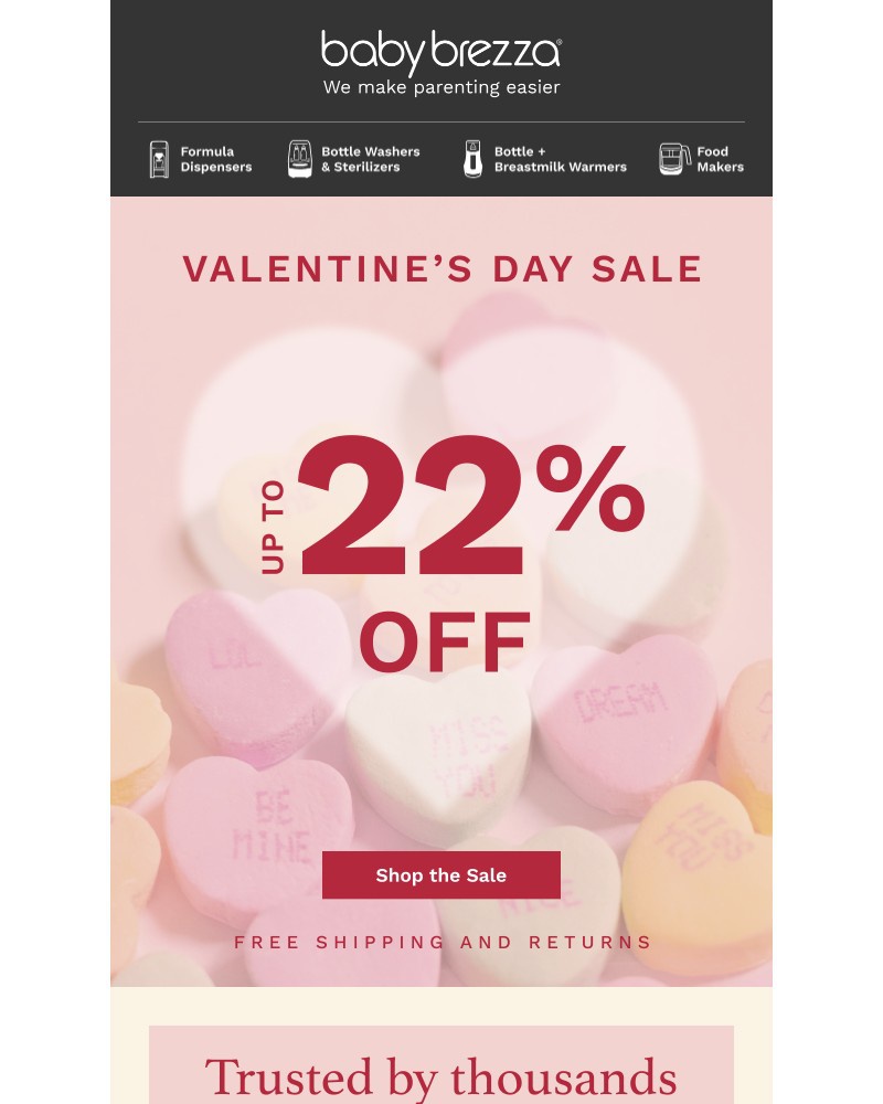 Screenshot of email sent to a Baby Brezza Newsletter subscriber