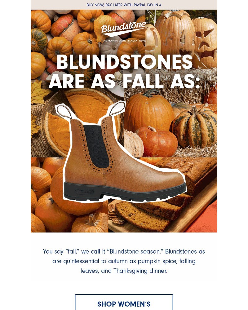 Screenshot of email sent to a Blundstone Newsletter subscriber
