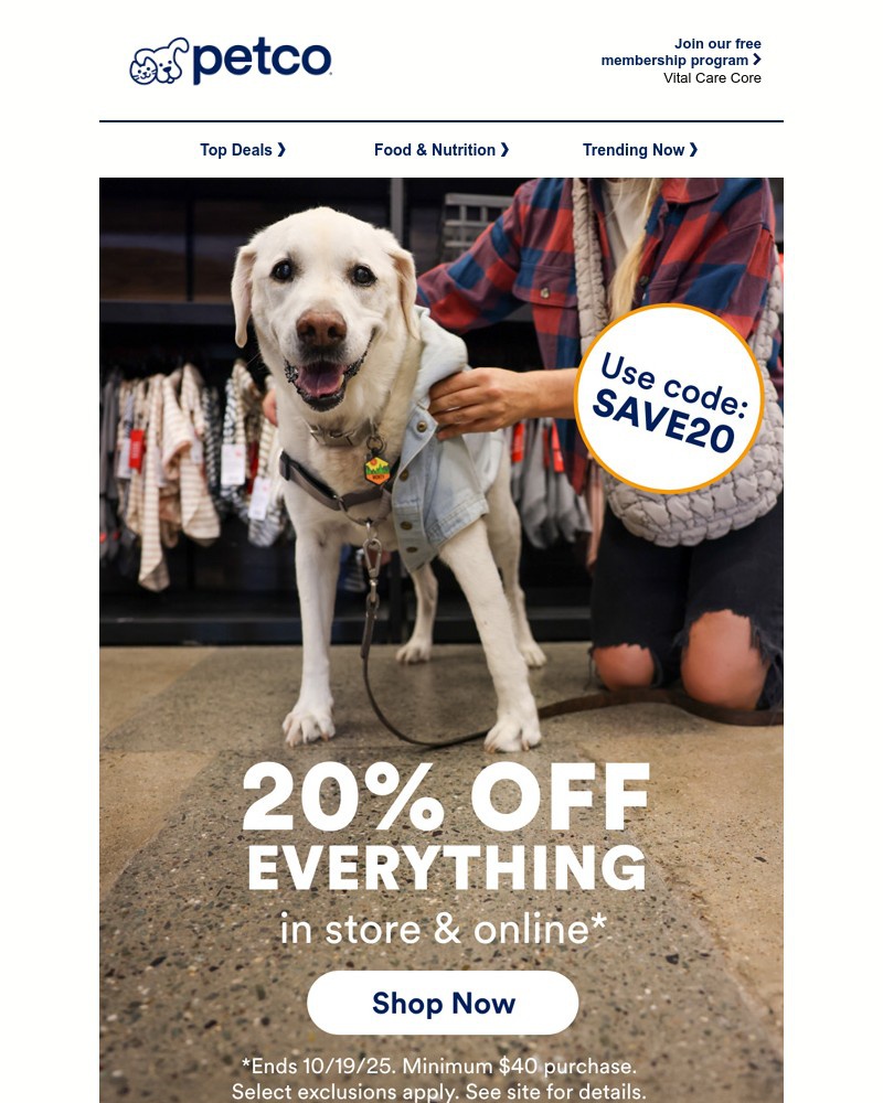 Screenshot of email with subject /media/emails/tails-are-wagging-20-off-is-here-f51160-cropped-07fb2e47.jpg