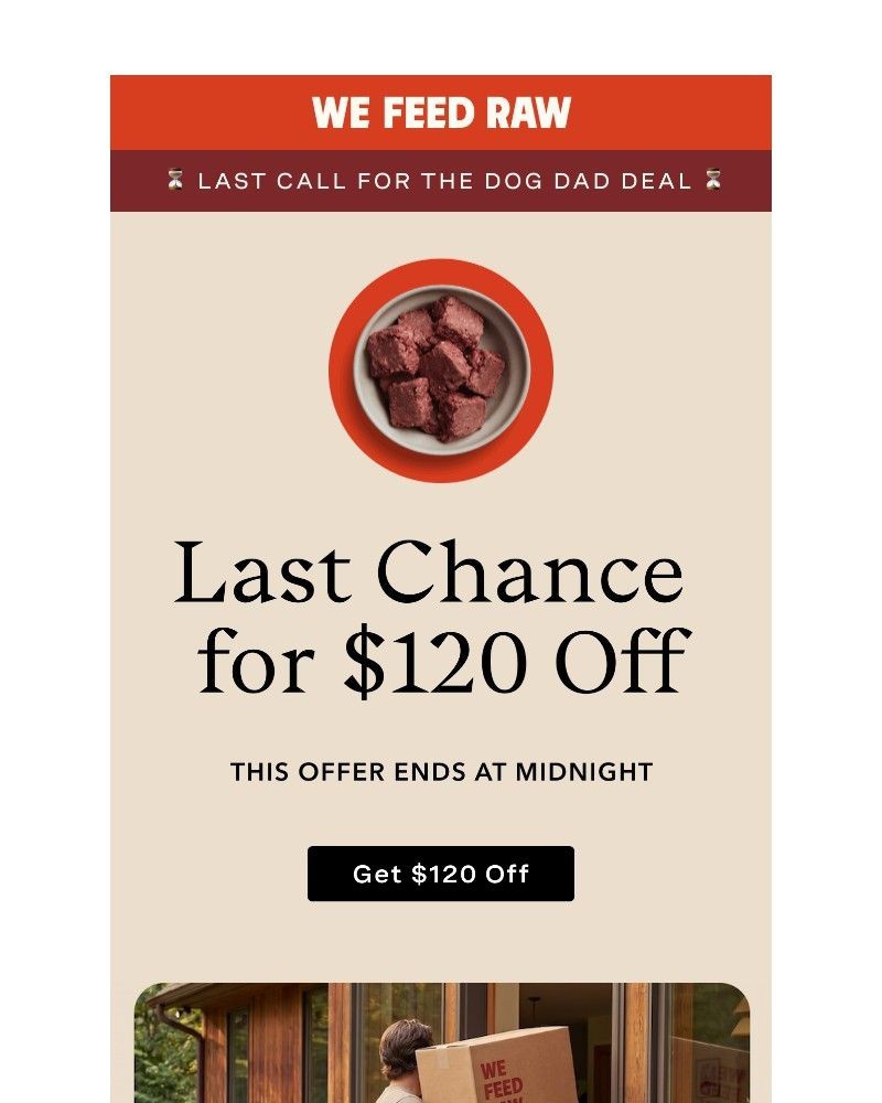 Screenshot of email sent to a We Feed Raw Newsletter subscriber