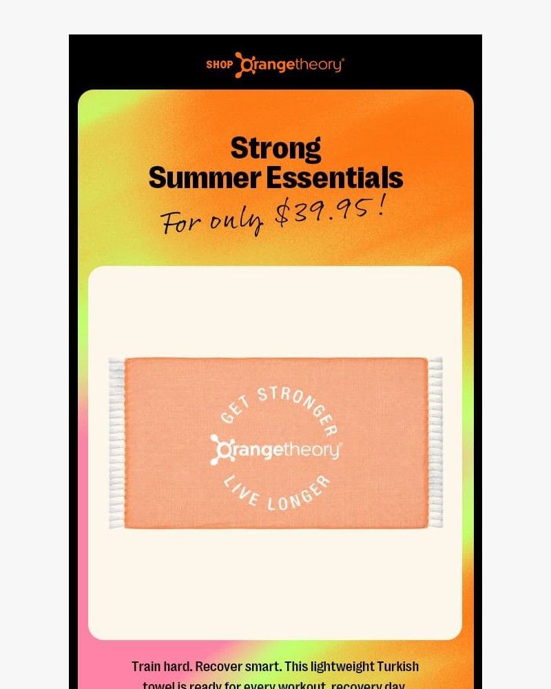 Screenshot of email sent to a Orange Theory Newsletter subscriber