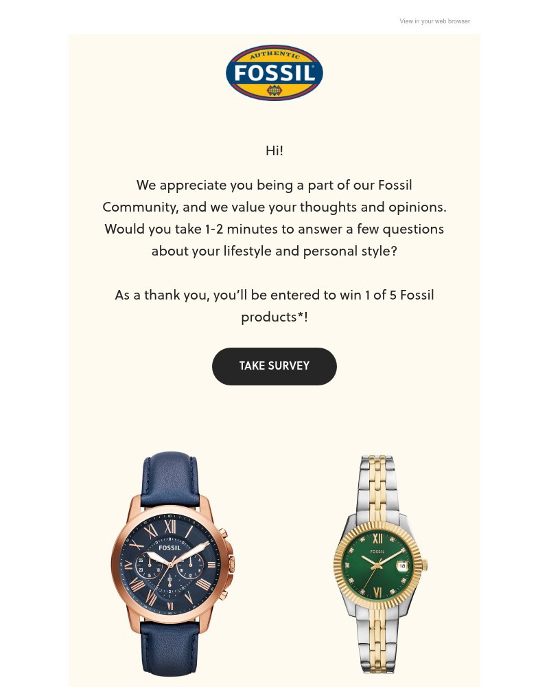 Screenshot of email with subject /media/emails/take-our-style-survey-you-could-win-a-fossil-product-152008-cropped-a2093ec8.jpg
