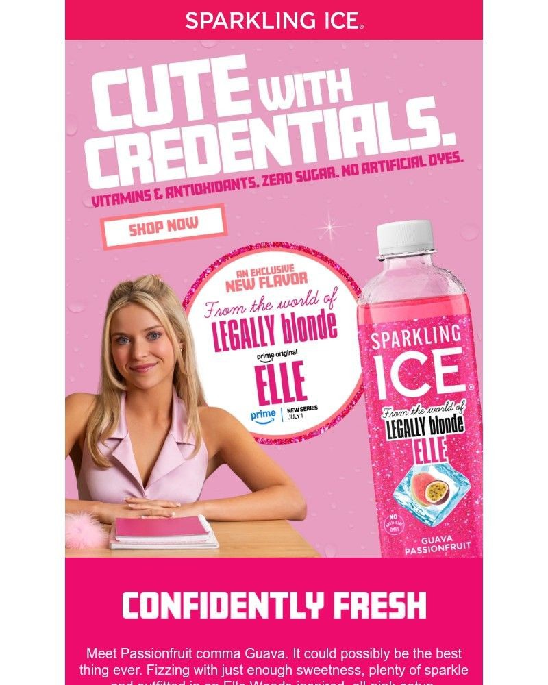 Screenshot of email sent to a Sparkling Ice Registered user