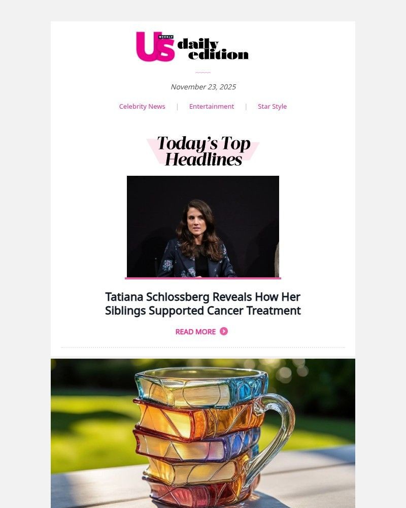 Screenshot of email sent to a Us Weekly Newsletter subscriber
