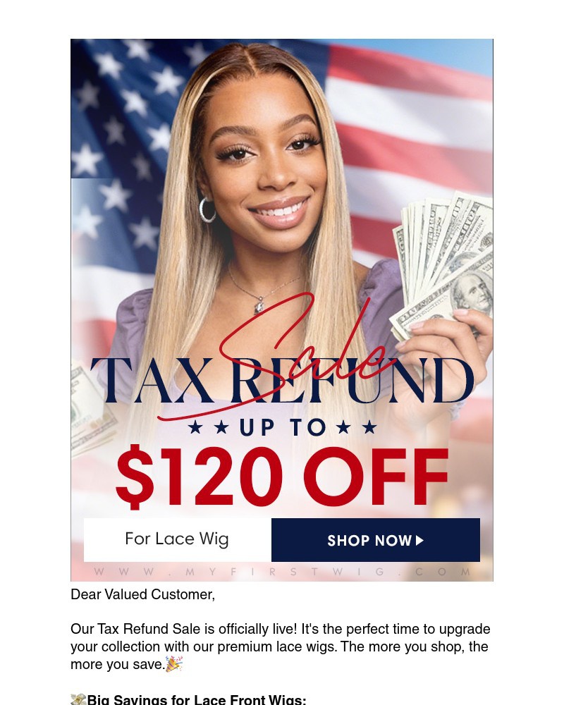 Screenshot of email with subject /media/emails/tax-refund-more-wigssave-up-to-120-offfrom-109-only-snug-fit-lace-wig-c141f1-crop_an5j2W4.jpg