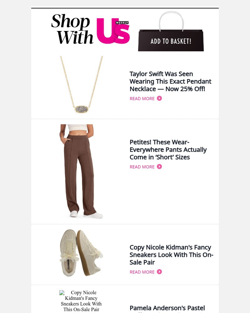 Screenshot of email sent to a Us Weekly Newsletter subscriber