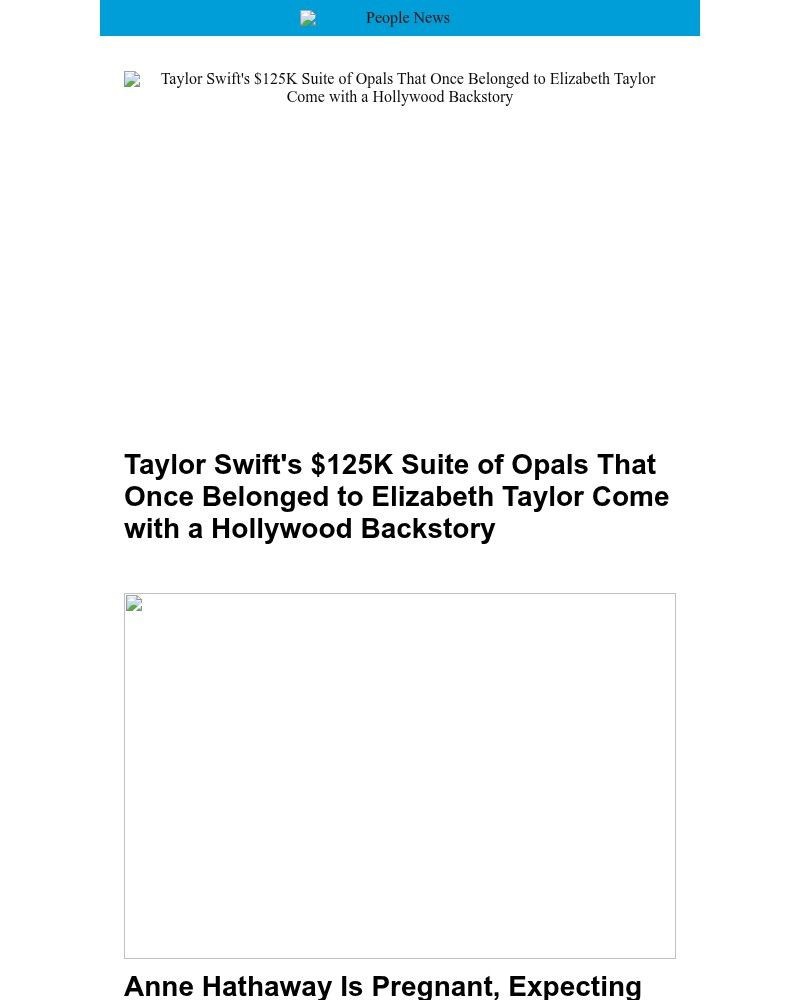 Screenshot of email sent to a People Newsletter subscriber