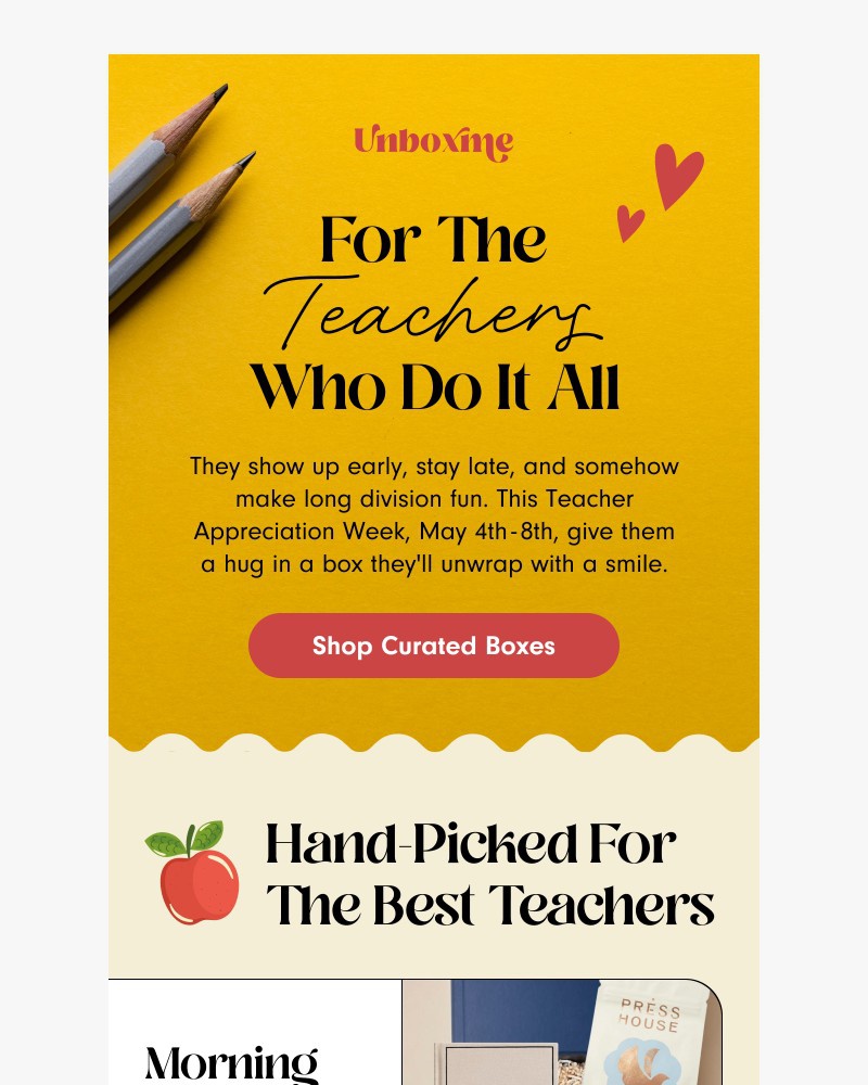 Screenshot of email sent to a Unboxme Newsletter subscriber