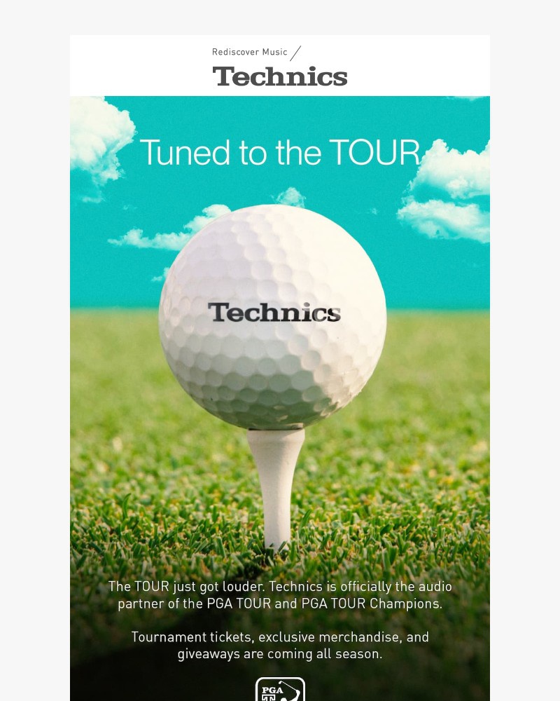 Screenshot of email sent to a Technics Newsletter subscriber
