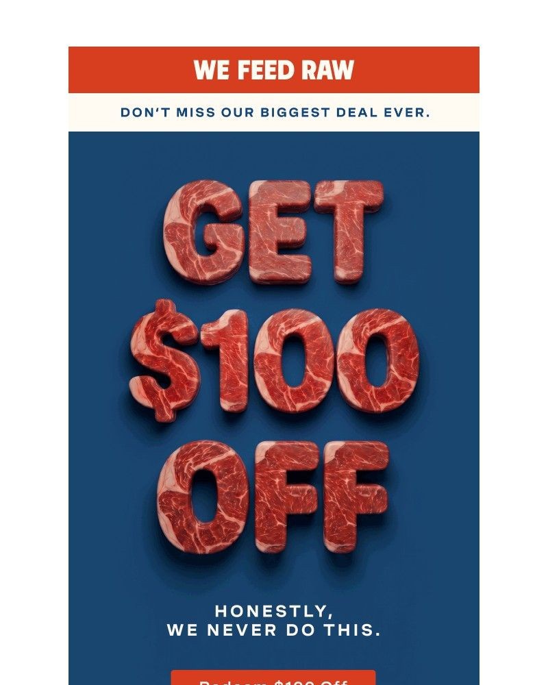 Screenshot of email sent to a We Feed Raw Newsletter subscriber