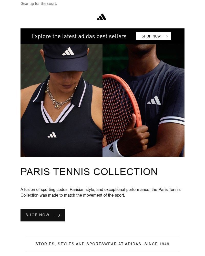 Screenshot of email sent to a Adidas Newsletter subscriber