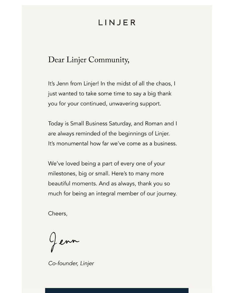 Screenshot of email with subject /media/emails/thank-you-from-jenn-small-business-saturday-639c8e-cropped-ba733e6a.jpg