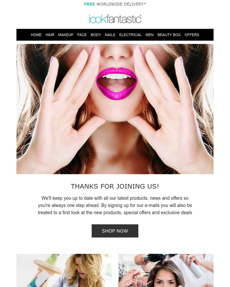 Screenshot of email sent to a Lookfantastic Newsletter subscriber