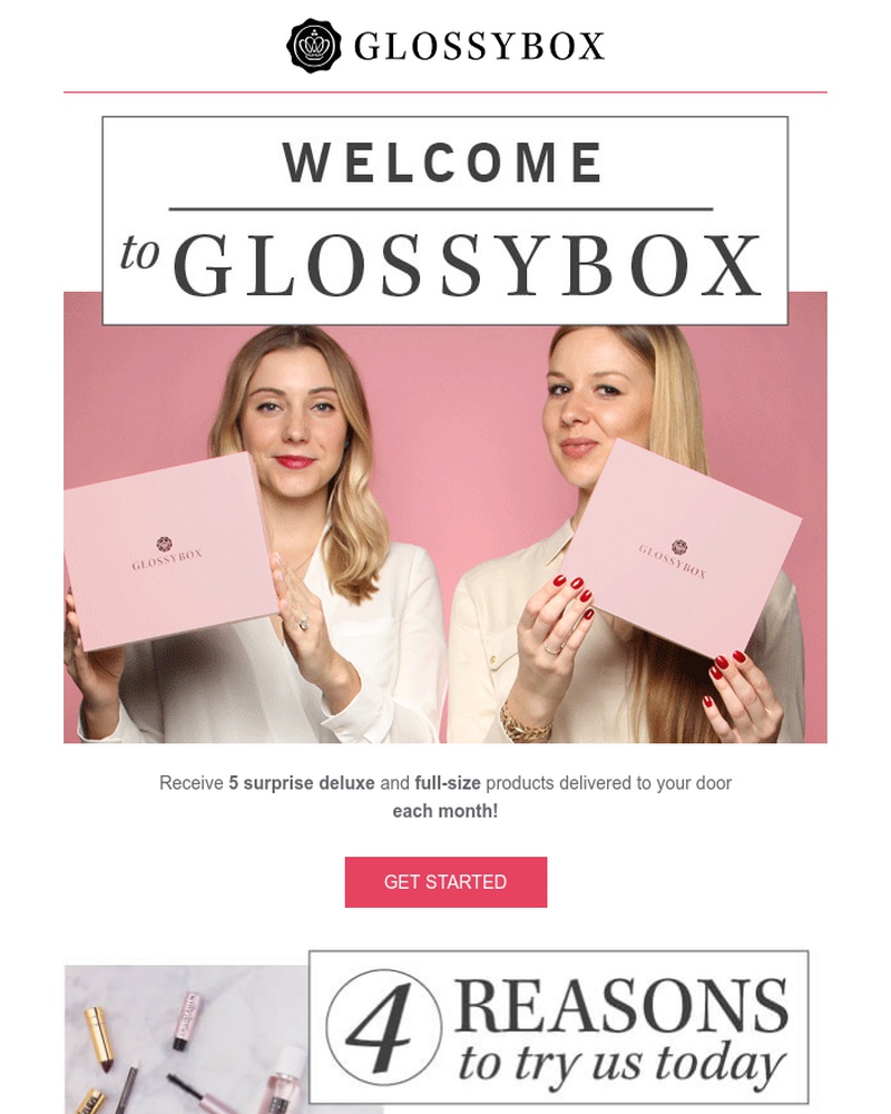 Screenshot of email sent to a Glossybox Newsletter subscriber