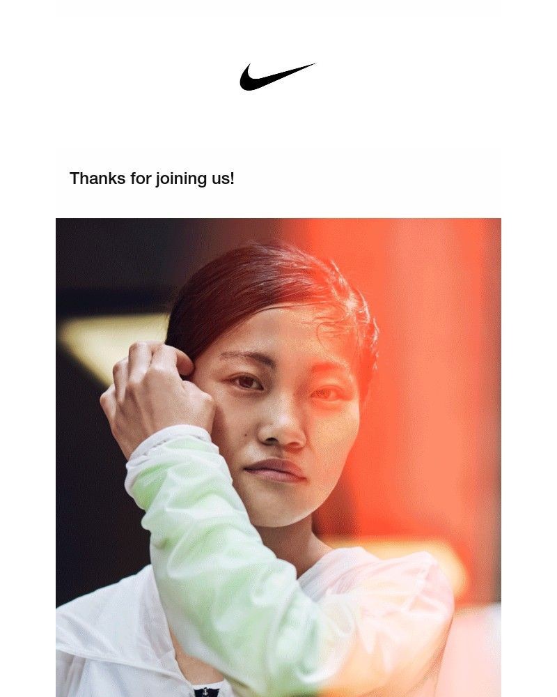 Screenshot of email sent to a Nike Registered user