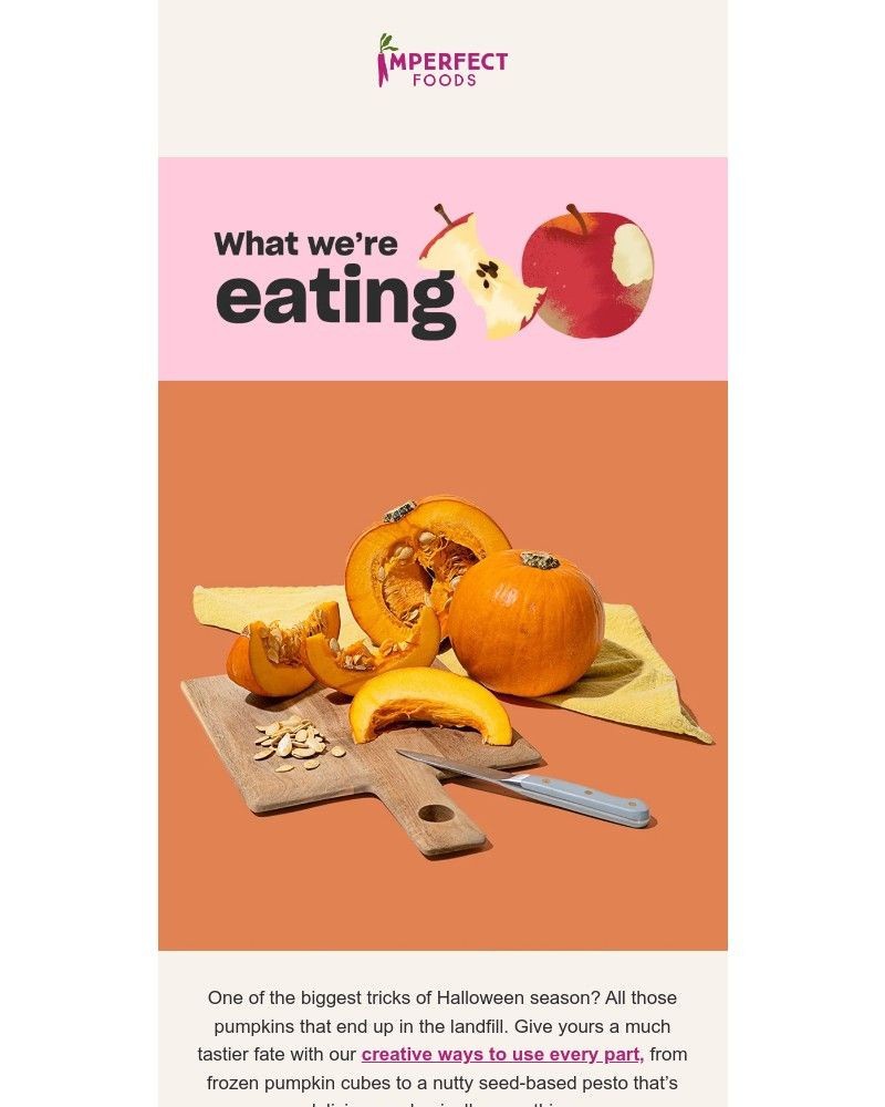 Screenshot of email sent to a Imperfect Foods Registered user