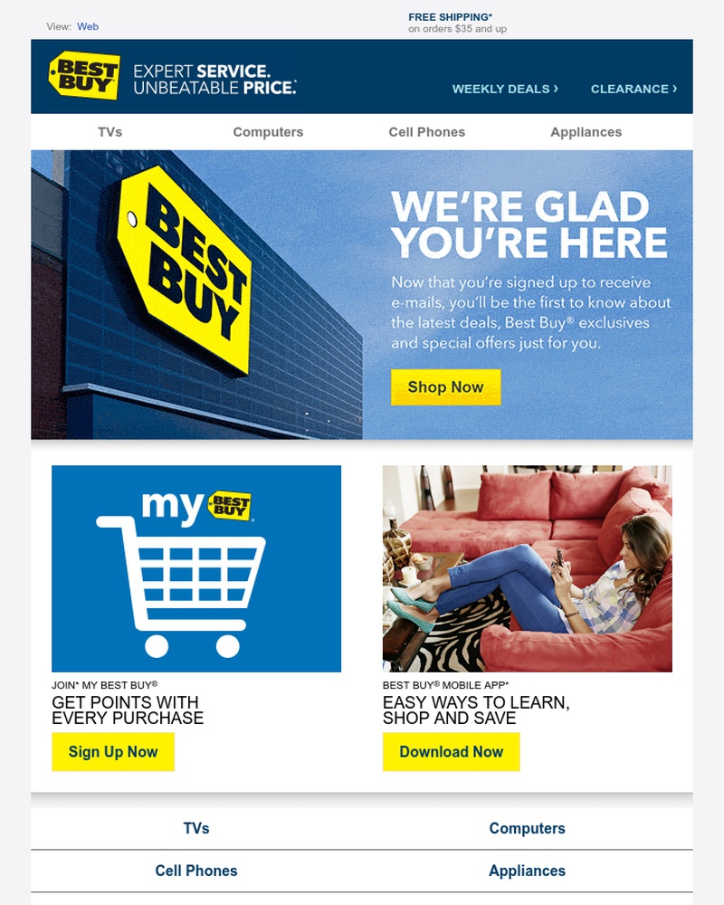 Screenshot of email sent to a Best Buy Newsletter subscriber