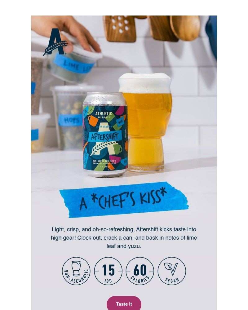 Screenshot of email sent to a Athletic Brewing Newsletter subscriber