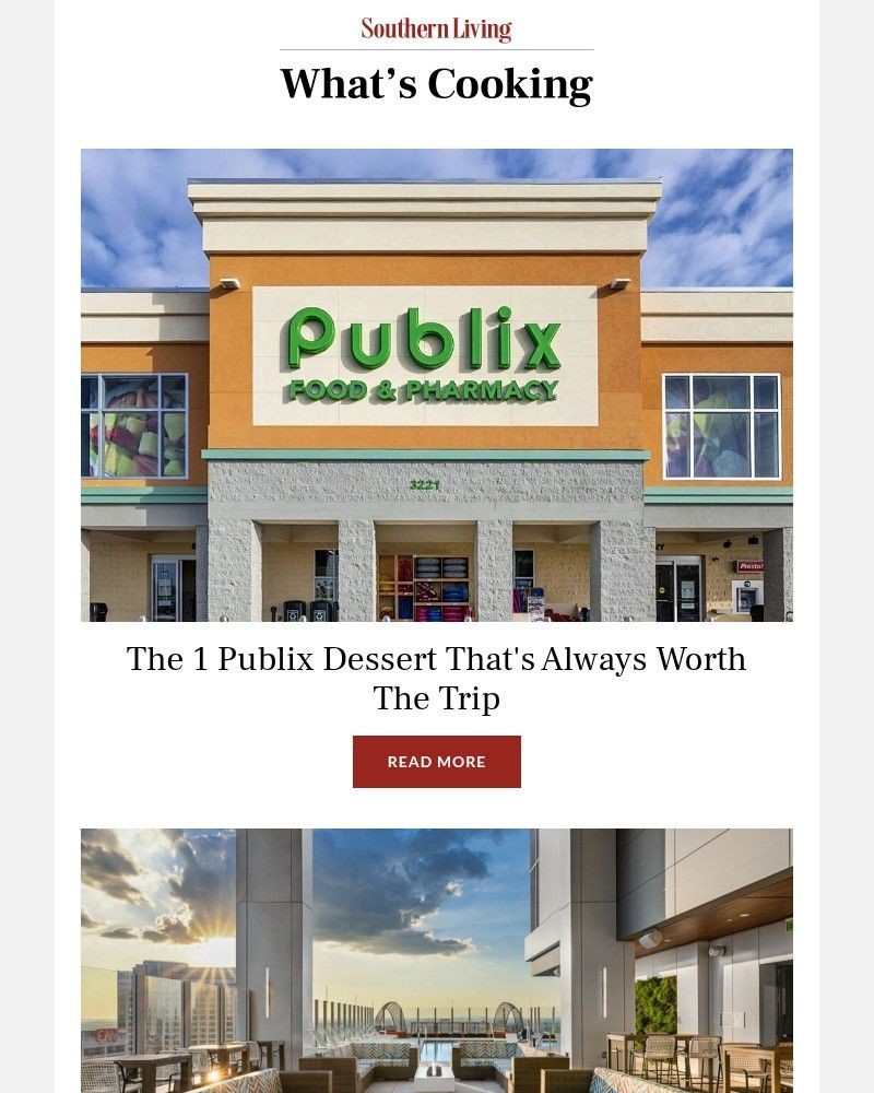 Screenshot of email sent to a Southern Living Newsletter subscriber