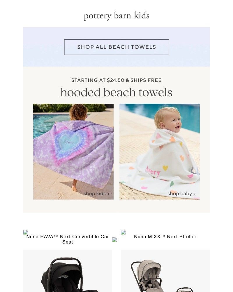 Screenshot of email sent to a Pottery Barn Newsletter subscriber