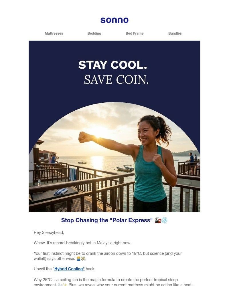 Screenshot of email sent to a Sonno Newsletter subscriber
