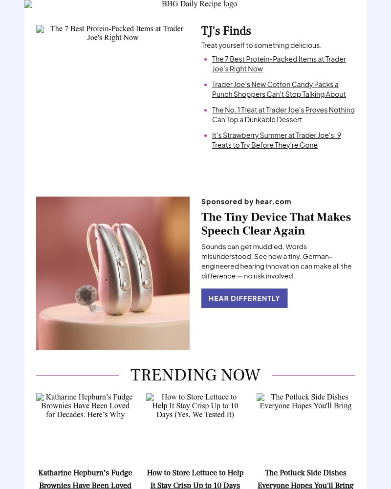 Screenshot of email sent to a Better Homes and Gardens Newsletter subscriber