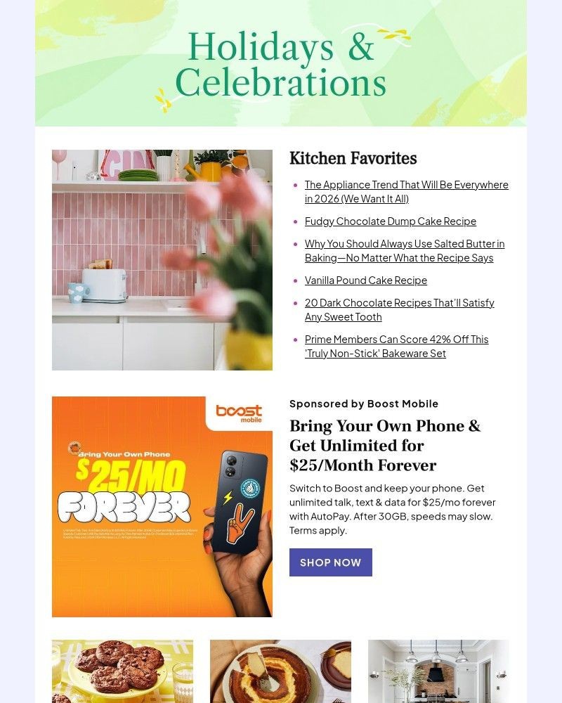 Screenshot of email sent to a Better Homes and Gardens Newsletter subscriber