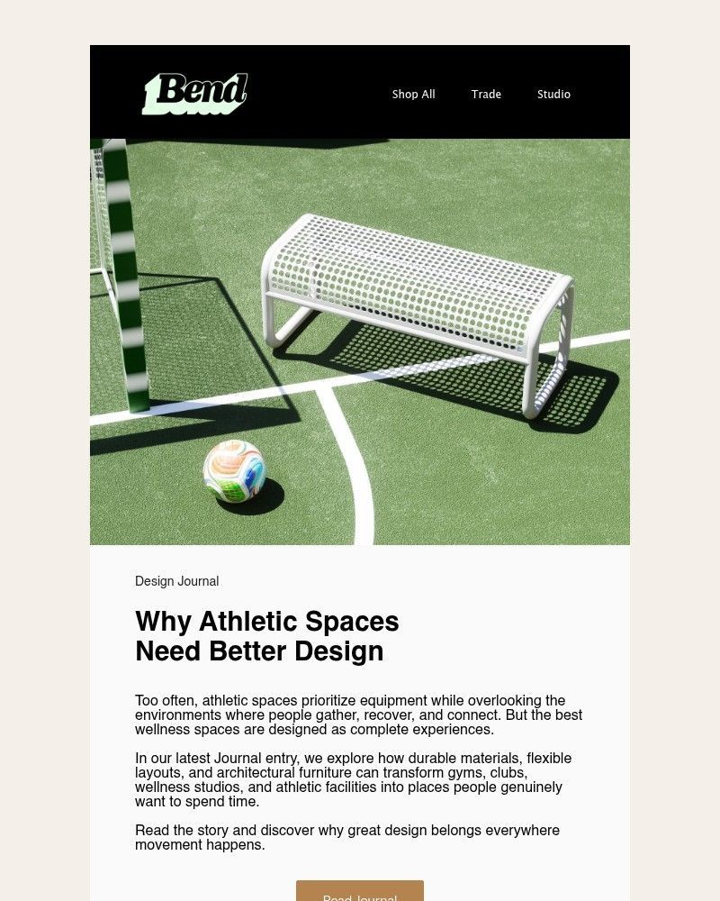 Screenshot of email sent to a Bend Newsletter subscriber