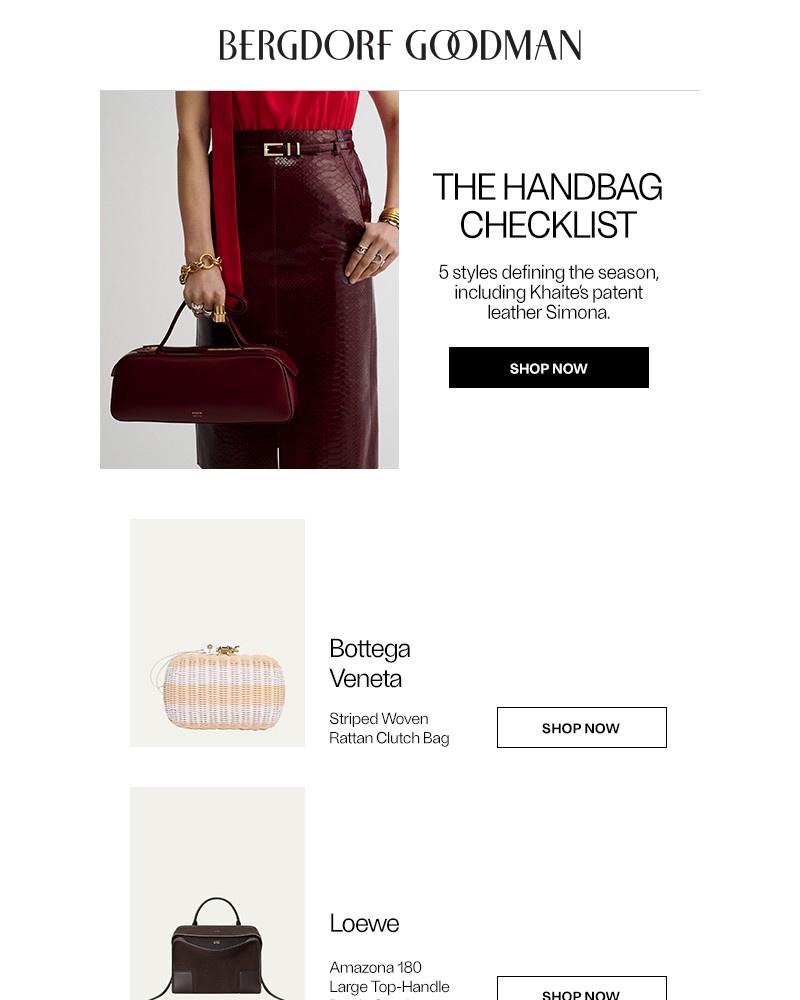 Screenshot of email sent to a Bergdorf Goodman Newsletter subscriber