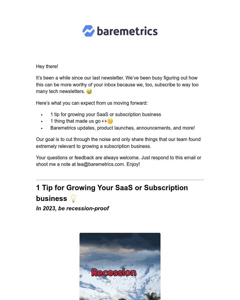 Screenshot of email with subject /media/emails/the-baremetrics-newsletter-1-be-recession-proof-in-2023-a-big-shift-for-google-ad_BhC1Qur.jpg