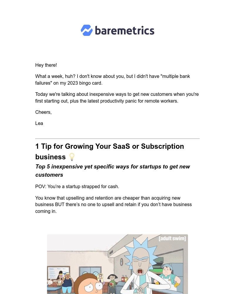 Screenshot of email with subject /media/emails/the-baremetrics-newsletter-3-top-5-inexpensive-yet-specific-ways-to-get-new-custo_2xuqcra.jpg