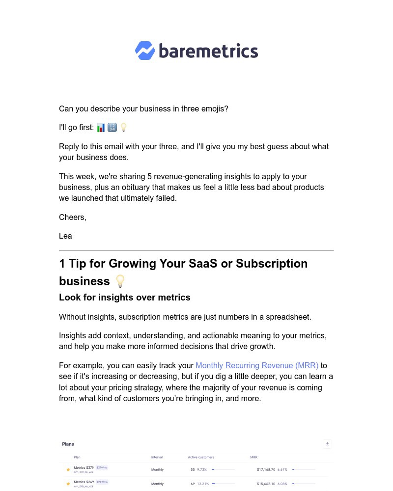 Screenshot of email with subject /media/emails/the-baremetrics-newsletter-5-five-unique-revenue-generating-insights-to-try-6a4fa_jpgrr9Z.jpg